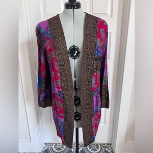 Vintage Bohemian Patchwork Duster in Berry Mix